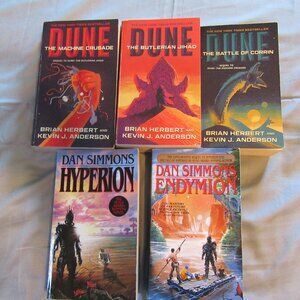 Dune The Butlerian Jihad Trilogy / Hyperion Endymion Sci Fi Books Lot